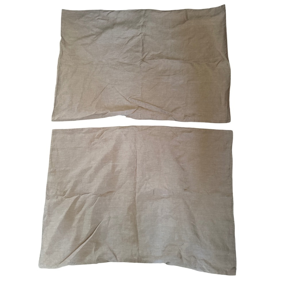 Pottery Barn Belgian Linen King Lounger Sham Set Bronze 26x36 1380366